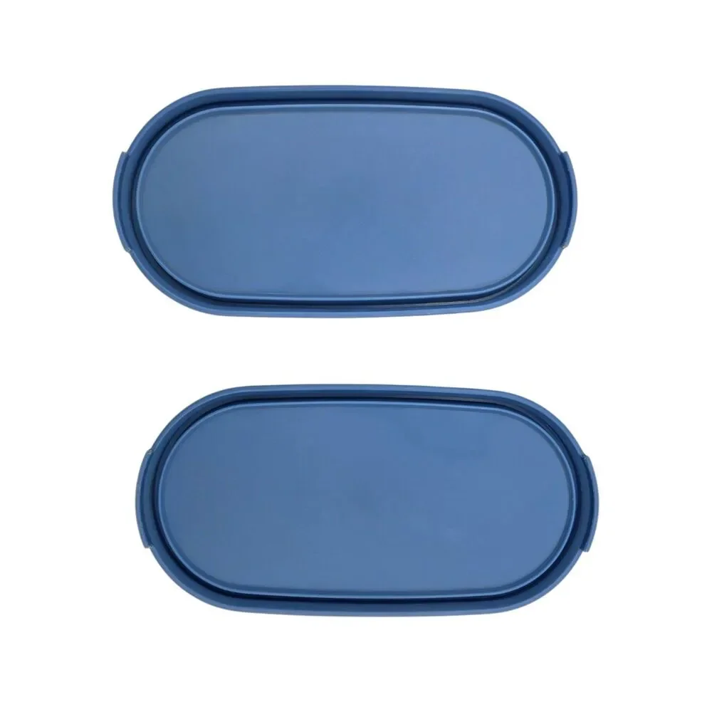 Lot 2 Tupperware 1616 Blue Oval Modular Mate Replacement Lids Seals 1611-1615